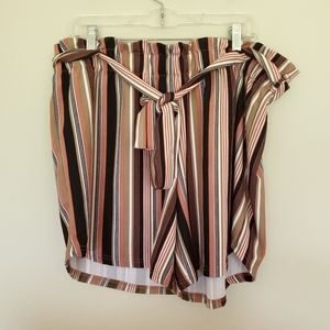 Rue 21+ pink/black stripe shorts NWT 2X